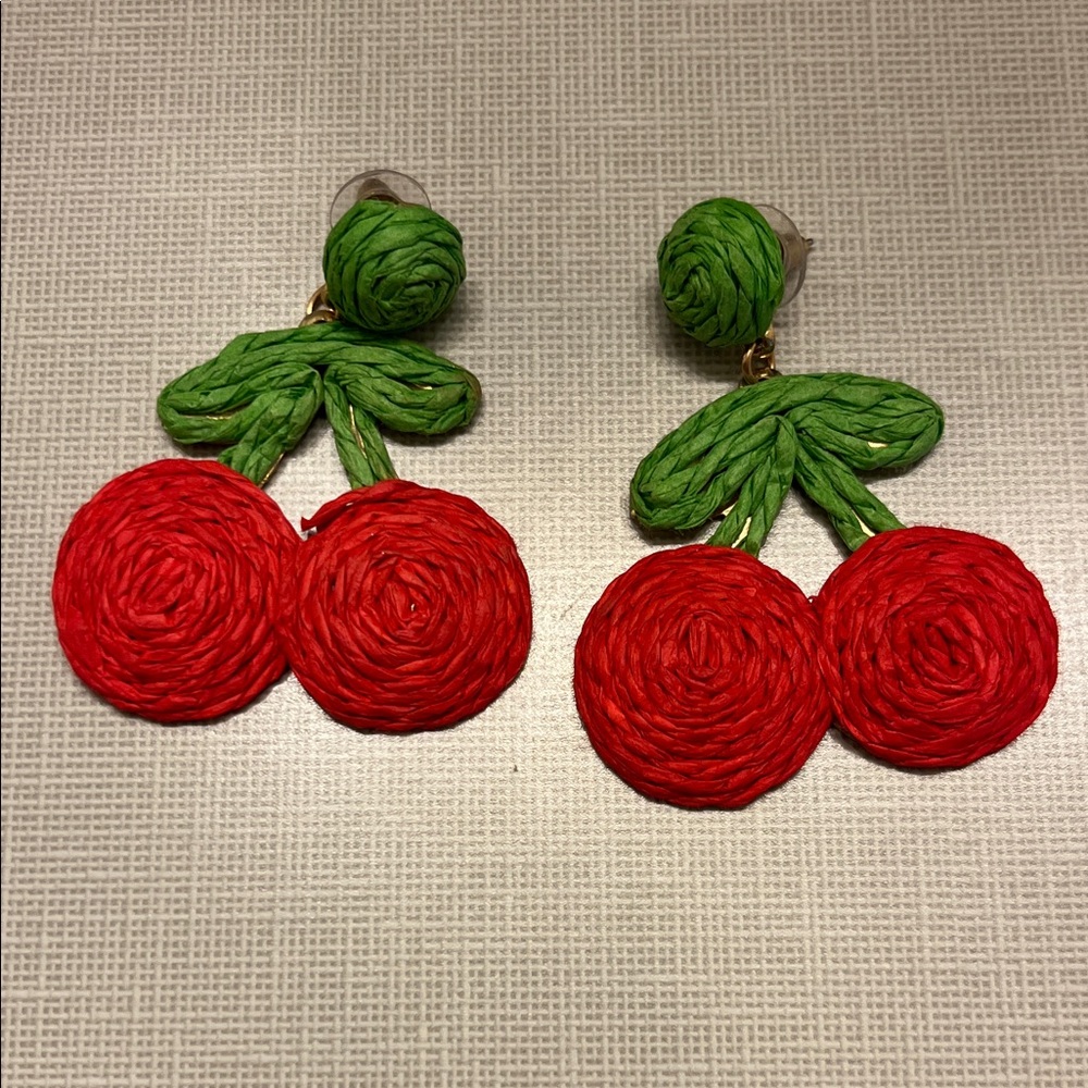 Red and Green Cherry Earrings